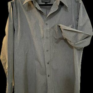 DRESS SHIRT  long sleeves gray, SIZE 16.5 32/33, MADE IN CANADA.